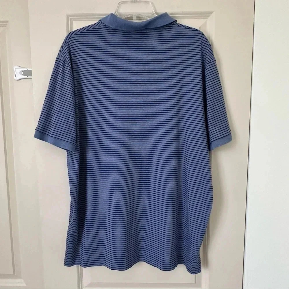 Polo Ralph Lauren Classic Fit Soft Cotton Striped Polo Shirt, Blue/Navy, XL‎ - Picture 4 of 7